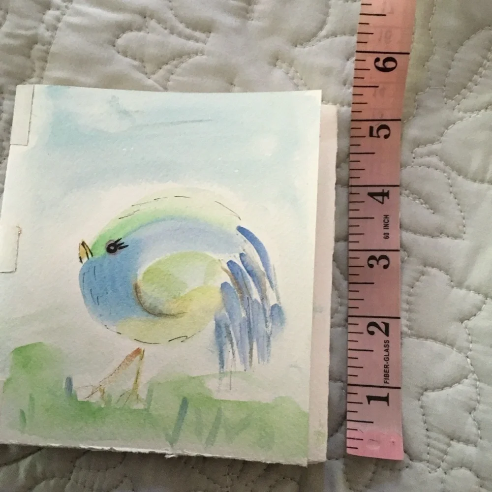 Handmade Watercolor Journal Sketchbook Bird Cover